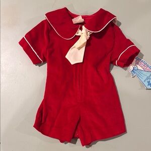 NWT Vintage Made in the USA Sailor Collar Baby Romper